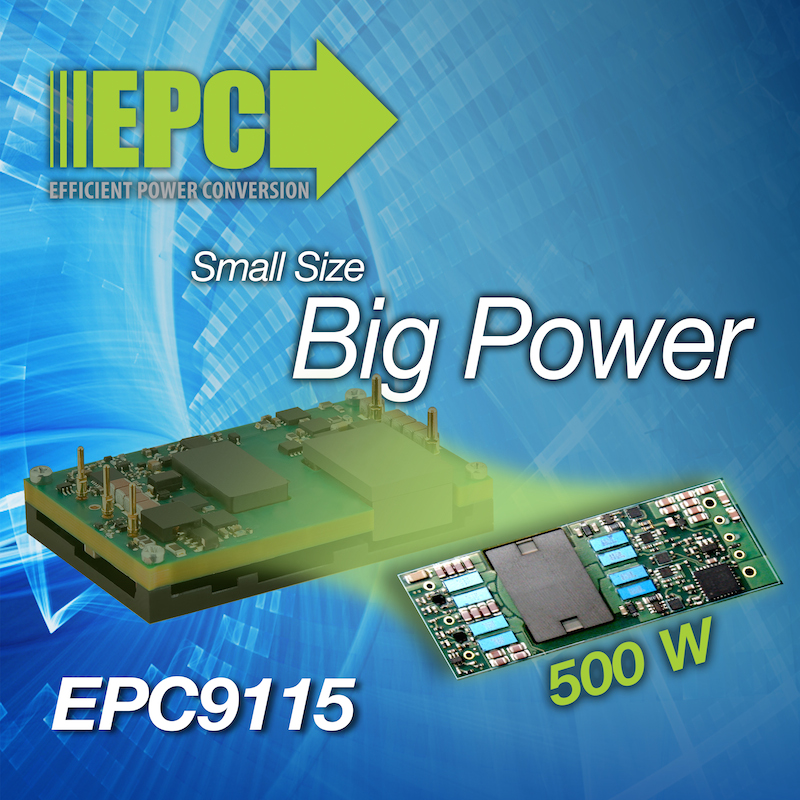 EPC's 500W eighth-brick DC/DC converter achieves 96.7% efficiency